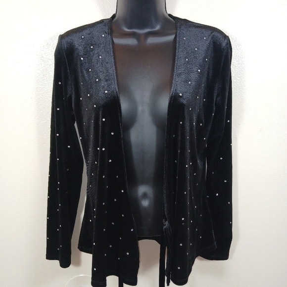& Other Stories Rhinestone Velvet Wrap Top size 0 - Picture 5 of 15